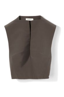 Mugler Ss Basalte Crepe Papier Structured Top - Lyst