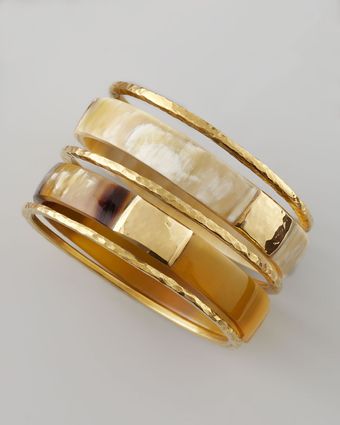 Ashley Pittman Kama Light Horn Bangles Set Of 5 - Lyst