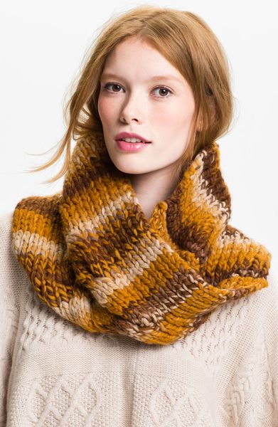 Echo Space Dyed Cable Knit Infinity Scarf in Orange (nutmeg) - Lyst
