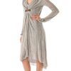 Twelfth Street By Cynthia Vincent Gathered Empire Dress in Gray - Lyst