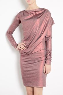 Vivienne Westwood Anglomania Red Metallic Toga Drape Dress - Lyst