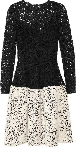 Dolce & Gabbana Laceeffect Macramé Woolblend Dress in Black - Lyst
