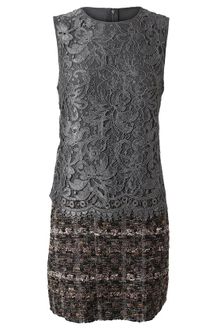Dolce & Gabbana Lace and Tweed Shift Dress - Lyst