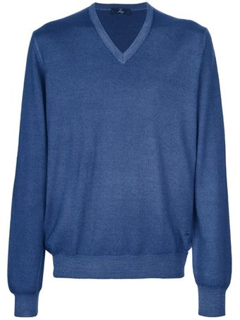 Fay V-Neck Wool Sweater - Lyst