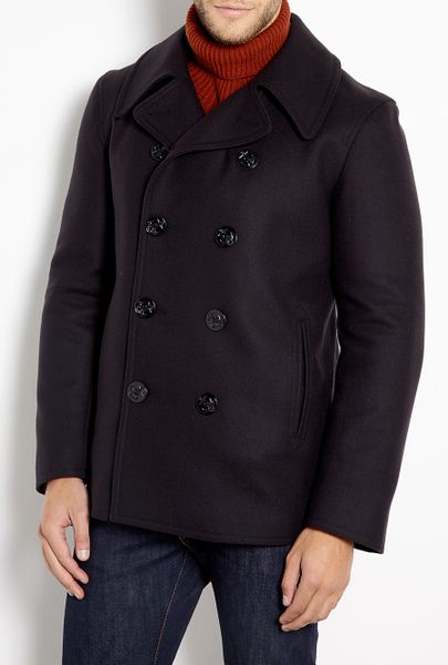 Gloverall Navy Melton Sailors Pea Coat in Blue for Men (navy) | Lyst