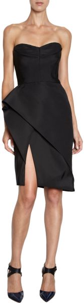 J. Mendel Faille Dress in Black - Lyst