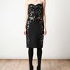 Lanvin Embellished Neoprene Strapless Dress in Black - Lyst
