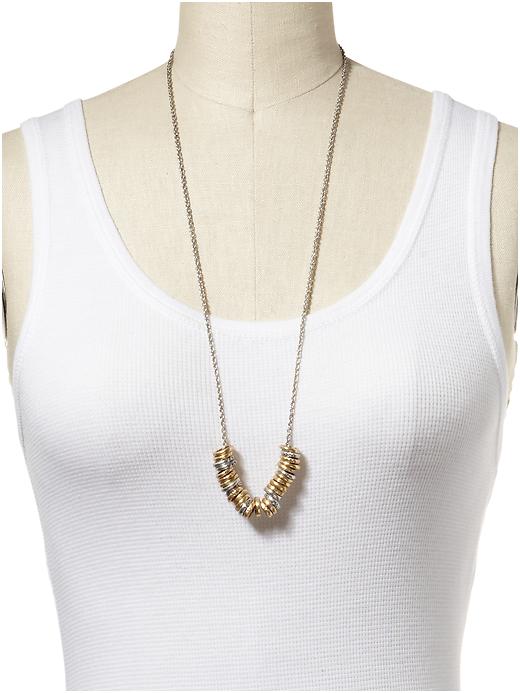 Lucky Brand Rings On Chain Necklace in Silver (two tone) Lyst