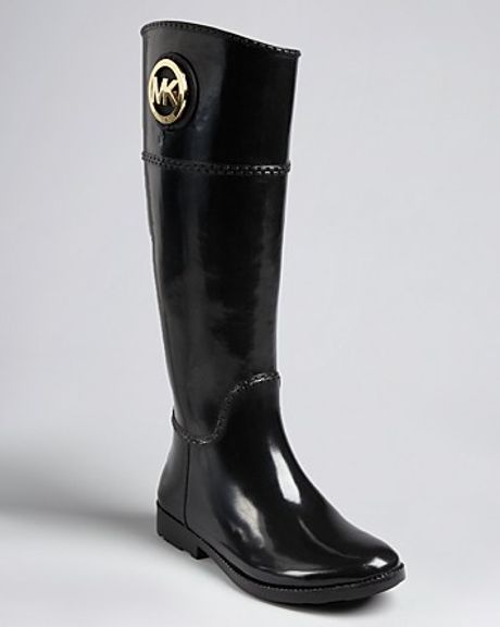 Michael Kors Michael Rain Boots Fulton Tall Logo in Black