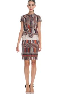 Michael Van Der Ham Ss Orange Devore Dress - Lyst