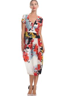 Michael Van Der Ham Ss Red Print Dress - Lyst