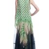 Missoni Ss Checkered Silk Long Tank Dress with Holographic Paillette Overlay in Green (green/black multi) - Lyst