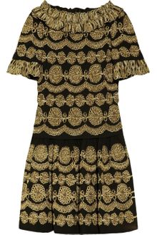 Moschino Metallic Ribbontrimmed Crepe Dress - Lyst