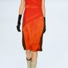 Narciso Rodriguez Spliced Silkcharmeuse Dress in Orange (coral) - Lyst