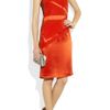 Narciso Rodriguez Spliced Silkcharmeuse Dress in Orange (coral) - Lyst