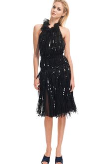 Nina Ricci Ss Sequined Fringe Dress - Lyst