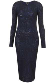 Topshop Paisley Midi Bodycon Dress - Lyst