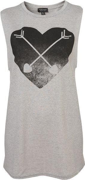 Topshop Arrow Heart Tank - Lyst