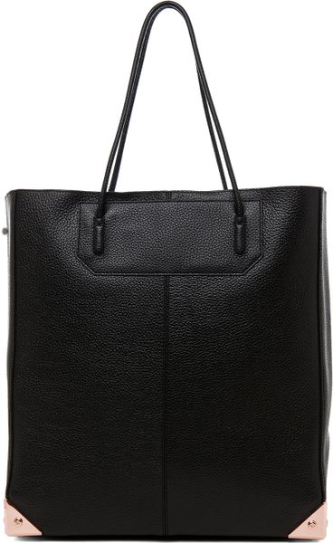 Alexander Wang Prisma Pebble Grain Tote with Rose Gold in Black in Black - Lyst