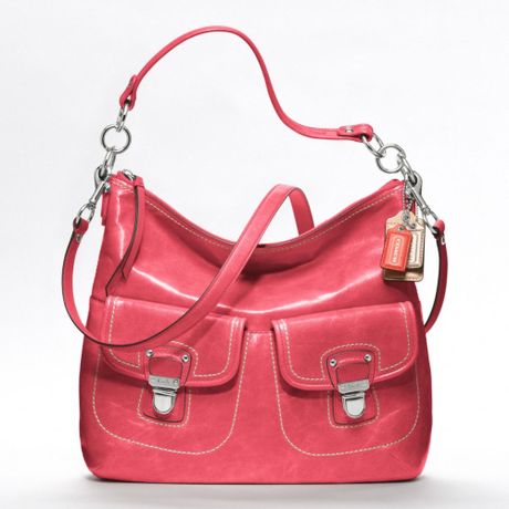 pink leather coach