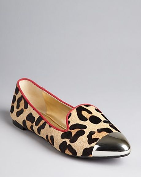 leopard print smoking flats