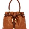 Michael Kors Skorpios Pebbled Leather Drawstring Satchel in Brown - Lyst