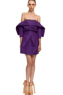 Vera Wang Ss Silk Faille Strapless Dress - Lyst