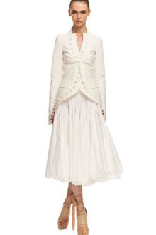 Vera Wang Ss Canvas Cut Away Jacket - Lyst