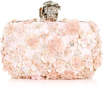 Alexander McQueen Flower Embroidered Clutch - Lyst