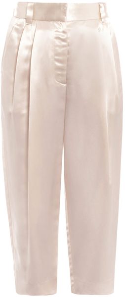 Marc Jacobs Satin Cropped Trousers - Lyst