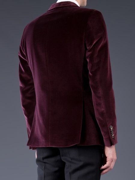 Msgm Velvet Blazer in Purple for Men