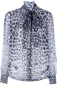 Yves Saint Laurent Leopard Print Blouse - Lyst