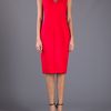 Yves Saint Laurent Chain Trim Dress in Red - Lyst