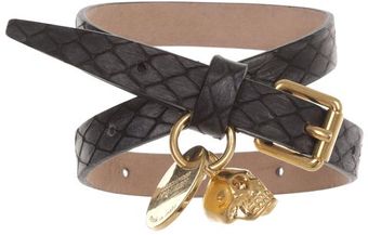 Alexander McQueen Wax Snake Double Wrap Bracelet - Lyst