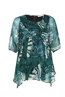 Ann Harvey Green Hanky Hem Butterfly Top - Lyst