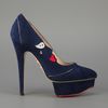 Charlotte Olympia Slip On Pump in Blue - Lyst