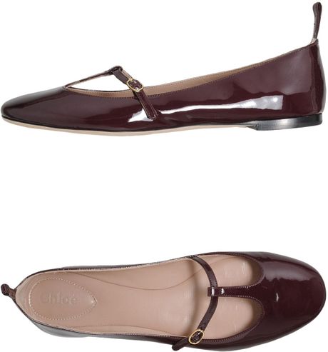 Chloé Ballet Flats in Brown (purple) - Lyst