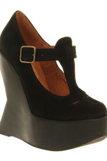 Jeffrey Campbell Louisa Wedge Black Suede Black Heel - Lyst