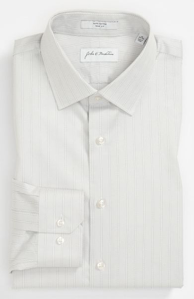 John W. NordstromÂ® Trim Fit Dress Shirt in White for Men (ivory twill ...