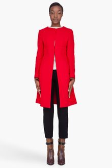 Marni Long Red Wool Double Face Coat - Lyst