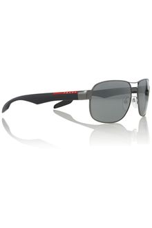 Prada Linea Rossa  Shiny Gunmetal Sunglasses - Lyst
