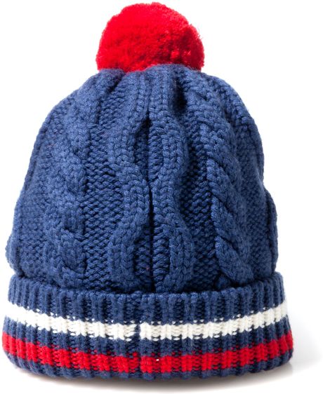 Scp Cable Knit Dobby Hat with Pom in Blue for Men Lyst