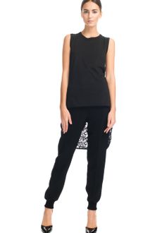Giambattista Valli Ss Jersey Cotton Lace Back Tank - Lyst