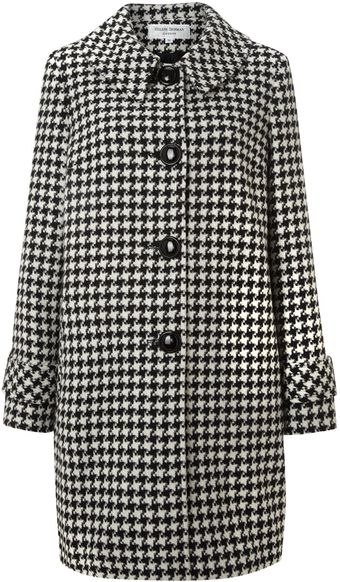 Helene Berman Swing Check Wool Coat - Lyst