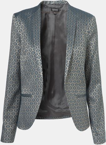 Topshop Tile Jacquard Blazer - Lyst