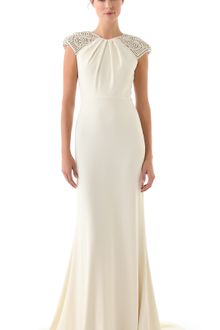 Badgley Mischka Collection Deco Cap Sleeve Gown - Lyst