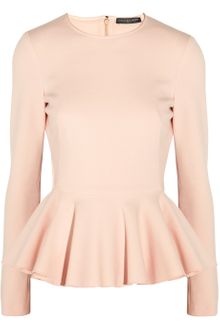 Alexander McQueen Stretch Woolblend Peplum Top - Lyst