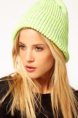 Asos Neon Rib Boyfriend Knit Beanie