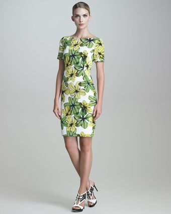 Jason Wu Shortsleeve Floralprint Faille Dre - Lyst