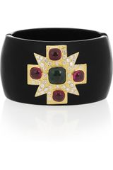 Kenneth Jay Lane Maltese Cross 18karat Goldplated Cubic Zirconia Cuff